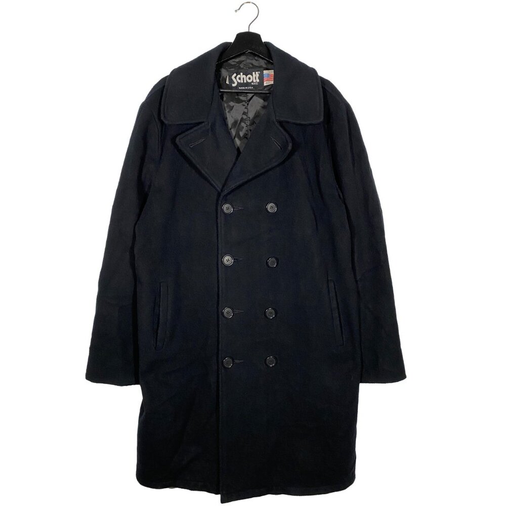RARE Vintage Schott 776 Wool Long Peacoat Black size 40 / Medium
